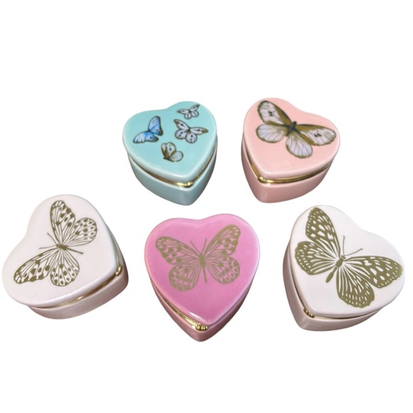 Trinket Box - Set of 5 Heart-Shaped Butterfly - Picture 6 of 12